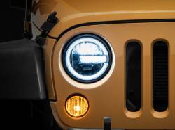 Raxiom - Raxiom J155018 Black 7" LED Clear Lens Headlights for 97-18 Jeep Wrangler TJ/JK - Image 1