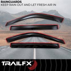 TrailFX - TrailFx 4888IC 4PC Window Vents Low Profile In-Channel Smoke Acrylic - Image 2