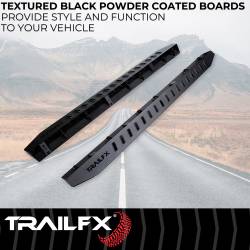 TrailFX - TrailFX ORB008 Running Board Overland Tube Bolt-On Matte Black Steel 2 Step Area - Image 2