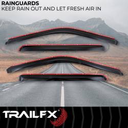 TrailFX - TrailFX 4381IC 4PC Low Profile Smoked Window Vent Visors In-Channel - Image 2