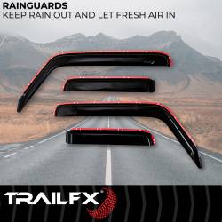 TrailFX - TrailFX 4811IC 4Pc Low Profile Smoked Window Vent Visors In-Channel - Image 2