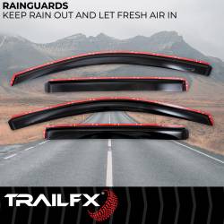 TrailFX - TrailFx 4977IC 4PC Window Vents Low Profile In-Channel Smoke Acrylic - Image 2