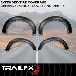 TrailFX - TrailFX TFF3008S Pocket Style Fender Flare Set Black Smooth Paintable Finish - Image 2
