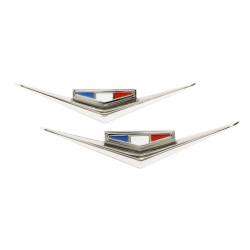 Trim Parts - Trim Parts 2161 1962-63 Full-Size Chevrolet Front Fender Vee Emblem 283 PAIR - Image 1