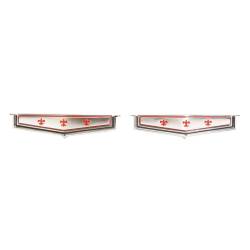 Trim Parts - Trim Parts 2475 1965-66 Caprice Rear Roof Panel Emblem PAIR - Image 1