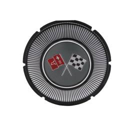 Trim Parts - Trim Parts 5008 1966 Corvette Gas Lid Emblem Black Upper Left Corner of Flag EA - Image 1