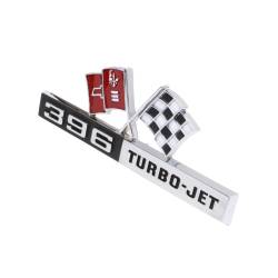 Trim Parts - Trim Parts 5219 1965 Corvette Front Fender Emblem "396 Turbo Jet" Dark Red PAIR - Image 2