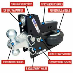 Shocker Hitch - Shocker Hitch SH-HDMB640-250-12-2 Shocker HD 20K 2.5" Max Super Drop Air Hitch - Image 7
