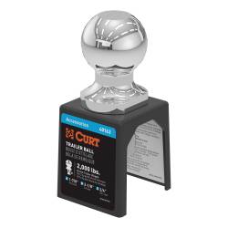 CURT - CURT 40163 1-7/8" Trailer Ball 3/4" x 2-1/8" Shank 2000 lbs Chrome Packaged - Image 1