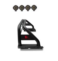 Black Horse Off Road - Black Horse RB006BK-PLB Classic Roll Bar w/7.0" Blk LED SS 05-24 Toyota Tacoma - Image 1
