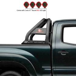 Black Horse Off Road - Black Horse RB006BK-PLR Classic Roll Bar w/7.0" RED LED SS 05-24 Toyota Tacoma - Image 1