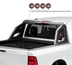 Black Horse Off Road - Black Horse RB-AR1B-PLFR Armour Roll Bar W5.3" LED for Ram/F150/Titan/Tundra - Image 1