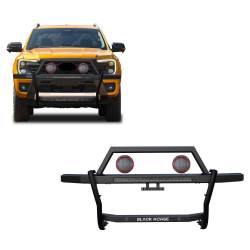 Black Horse Off Road - Black Horse RAGF10-K1PLFR Rambler Grille Guard w/5.3" & 30" Red LED for Ranger - Image 1