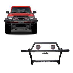 Black Horse Off Road - Black Horse RAGF20-K1PLFR Rambler Grille Guard w/5.3" & 30" RED LED for Bronco - Image 1