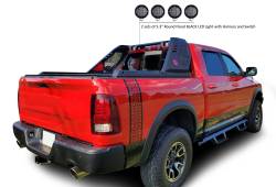 Black Horse Off Road - Black Horse VIRB02B-PLFB Vigor Roll Bar w/5.3" LED Blk for Silverado/Sierra - Image 2
