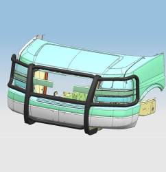 Black Horse Off Road - Black Horse 17GV02MA Black Grille Guard for 15-24 Chevy Express Passenger - Image 2