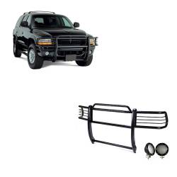 Black Horse Off Road - Black Horse 17BH23MA-PLFB Black Grille Guard w/LED for Dodge Dakota & Durango - Image 1