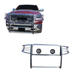 Black Horse Off Road - Black Horse 17DG111MSS-PLFB SS Grille Guard w/LED for 19-25 RAM 1500 - Image 1
