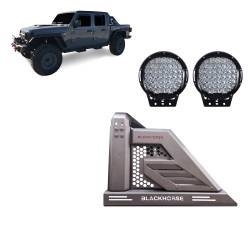 Black Horse Off Road - Black Horse AR2-09B-PL69B Armour-II Roll Bar Kit 9" Black for 19-25 Gladiator JT - Image 1