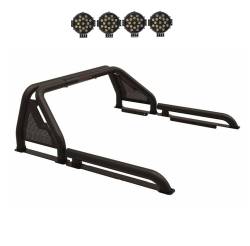 Black Horse Off Road - Black Horse GLRB-05B-PLB Roll Bar w/7.0" Blk LED Lights for 05-21 Frontier - Image 1