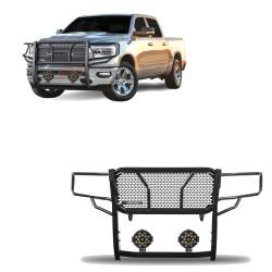 Black Horse Off Road - Black Horse RU-DORA19-B-PLB Rugged-HD Grille Guard w/7.0" Blk for 19-25 RAM 1500 - Image 1