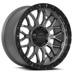 Lock Off-Road - Lock Off-Road COMBAT-7957MGMBRR LC08 Combat 17x9 5x5.0 1mm Matte Gray/Black - Image 1