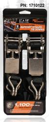 Mile Marker - Mile Marker 1710122 1" x 12' Stainless Ratchet Strap 2Pc - Image 1