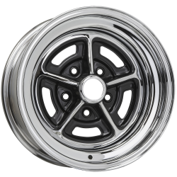 Wheel Vintiques - Wheel Vintiques 57-4634032A Buick Rallye 14x6 5x4.75 3.5" BS Chrome/Black - Image 1