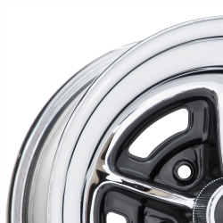 Wheel Vintiques - Wheel Vintiques 57-473404A Buick Rallye 14x7 5x4.75 4" BS Chrome/Black - Image 2