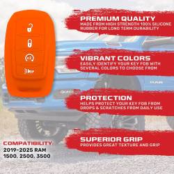 Recon - Recon 264002DG2OR Silicone Key Fob Cover Orange for 19-25 RAM Trucks - Image 2