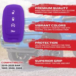 Recon - Recon 264002DG2PR Silicone Key Fob Cover Purple for 19-25 RAM Trucks - Image 2