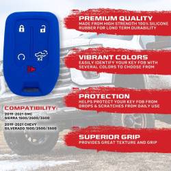 Recon - Recon 264002GM1BL Silicone Key Fob Cover Blue 19-21 Silverado/Sierra - Image 2