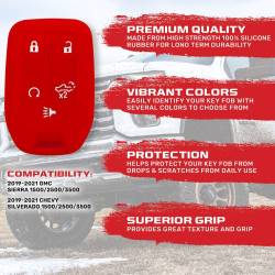 Recon - Recon 264002GM1RD Silicone Key Fob Cover Red 19-21 Silverado/Sierra - Image 2