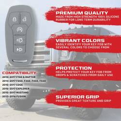 Recon - Recon 264002FD1GY Silicone Key Fob Cover Gray 14-17 F150/Super Duty - Image 2