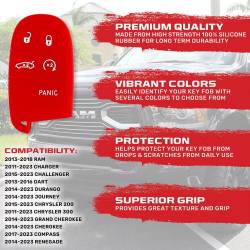Recon - Recon 264002DG1RD Silicone Key Fob Cover Red for 13-18 RAM Trucks - Image 2