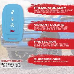 Recon - Recon 264002DG2BB Silicone Key Fob Cover Baby Blue for 19-25 RAM Trucks - Image 2