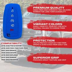 Recon - Recon 264002FD2BL Silicone Key Fob Cover Blue 18-25 F150/Super Duty - Image 2