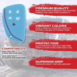 Recon - Recon 264002GM2BB Silicone Key Fob Cover Baby Blue 22-25 Silverado/Sierra - Image 2