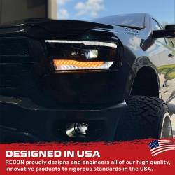 Recon - Recon 264376LEDBKCS LED Projector HeadLights Smoked Lens for 19-23 RAM 1500 - Image 3