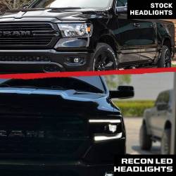 Recon - Recon 264376LEDCLCS LED Projector HeadLights Clear Lens for 19-23 RAM 1500 - Image 3