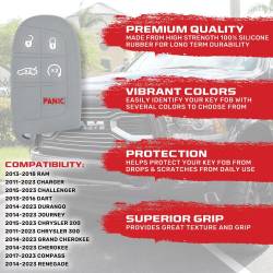 Recon - Recon 264002DG1GY Silicone Key Fob Cover Gray for 13-18 RAM Trucks - Image 2