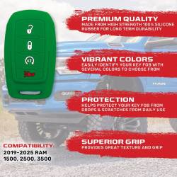 Recon - Recon 264002DG2GR Silicone Key Fob Cover Green for 19-25 RAM Trucks - Image 2