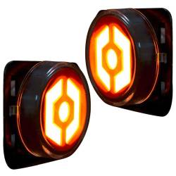Recon - Recon 264335BK LED Front Side Fender Lenses Smoked/Amber for 07-18 Wrangler JK - Image 2
