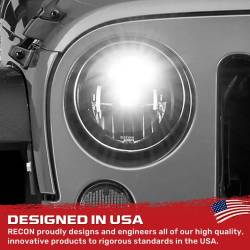 Recon - Recon 264274BK LED Projector HeadLights Smoked Lens for 07-18 Wrangler JK - Image 3