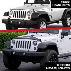 Recon - Recon 264274BK LED Projector HeadLights Smoked Lens for 07-18 Wrangler JK - Image 4