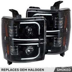 Recon - Recon 264275BKC Projector HeadLights Smoked Lens for 14-16 Silverado 1500 - Image 1