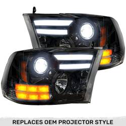 Recon - Recon 264276BKC Projector HeadLights Smoked Lens for 14-19 RAM Trucks - Image 1