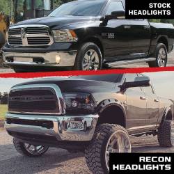Recon - Recon 264276BKC Projector HeadLights Smoked Lens for 14-19 RAM Trucks - Image 4