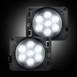 Recon - Recon 264135WHBK LED Front Side Fender Lenses Smoked/White for 07-18 Wrangler JK - Image 2