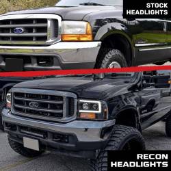 Recon - Recon 264192BKC Projector HeadLights Smoked Lens 99-04 Ford Super Duty - Image 4